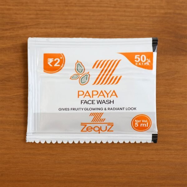 zequz papaya face wash sachet (5 ml / 1 pc)