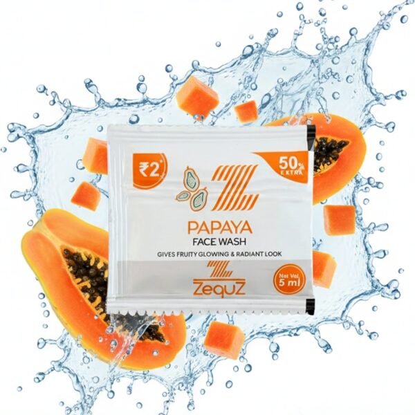 zequz papaya face wash sachet (5 ml / 1 pc)