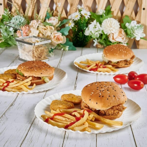 freshee 9 inch round compostable paper plate â€“ 25 pcs pack