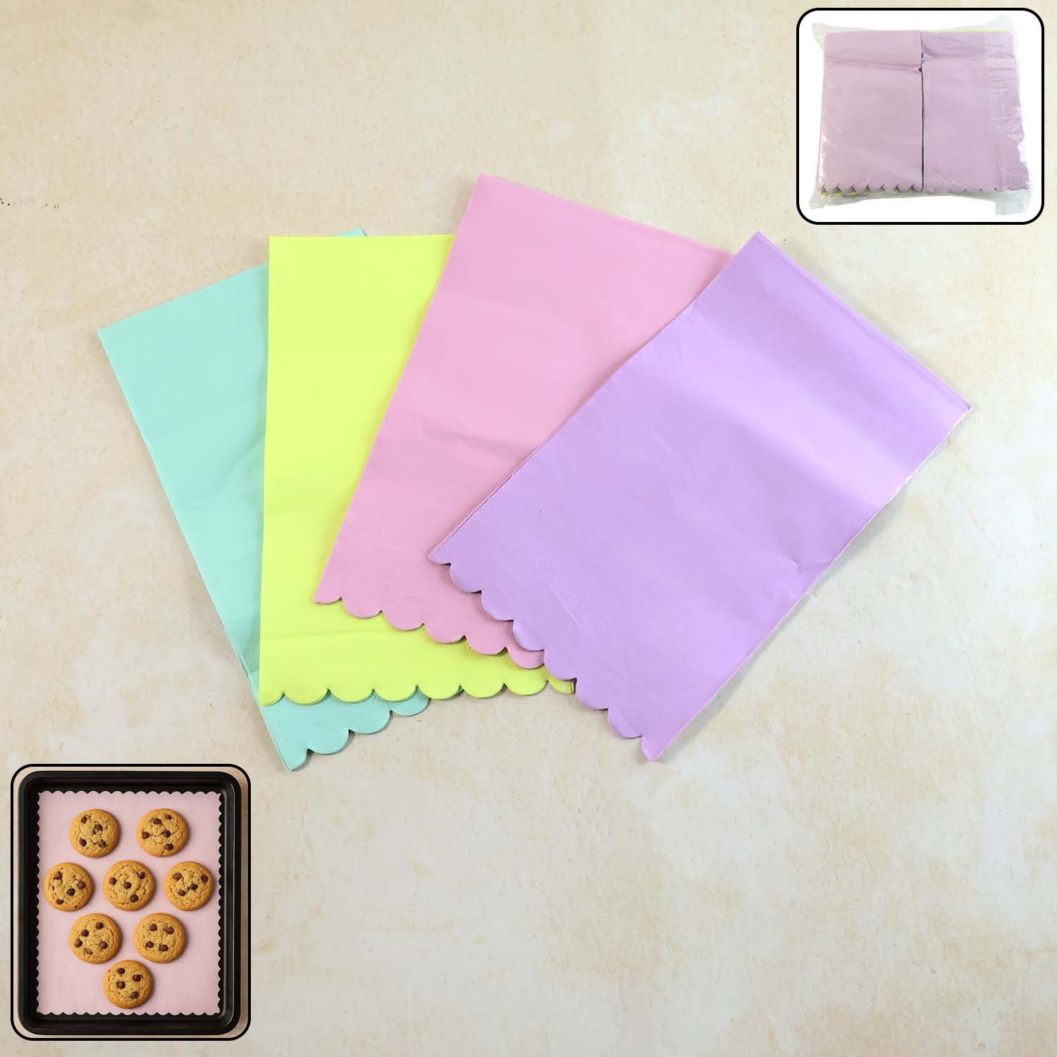 multicolor decorative baking paper sheets (38 x 33 cm / 200 pc)