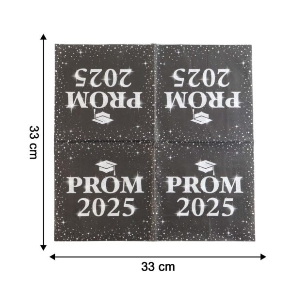 prom 2025 party napkins (33 x 33 cm / 100 pc)