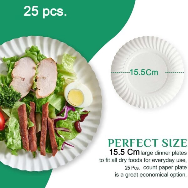 freshee 7 inch round compostable paper plate 25 pcs pack