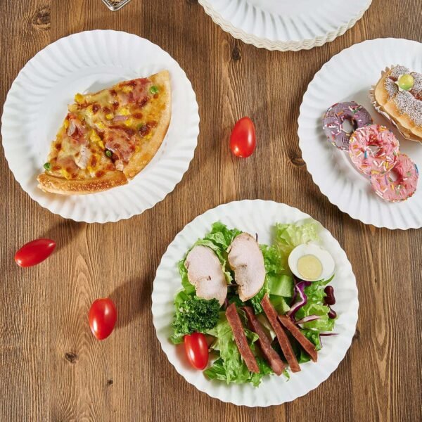 freshee 7 inch round compostable paper plate 25 pcs pack