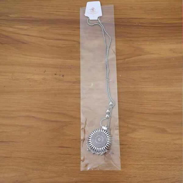 oxidised silver traditional long necklace (1 pc)