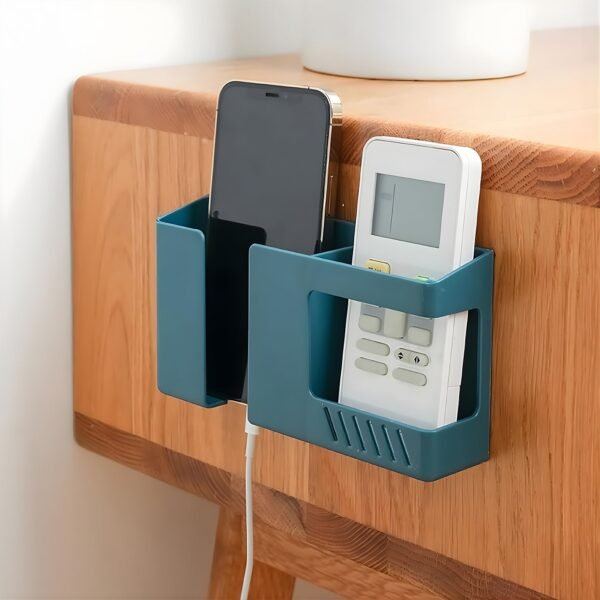 wall mounted storage holder â€“ mobile and remote control organizer (1 pc)