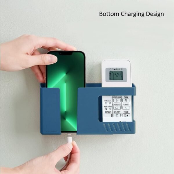 wall mounted storage holder â€“ mobile and remote control organizer (1 pc)