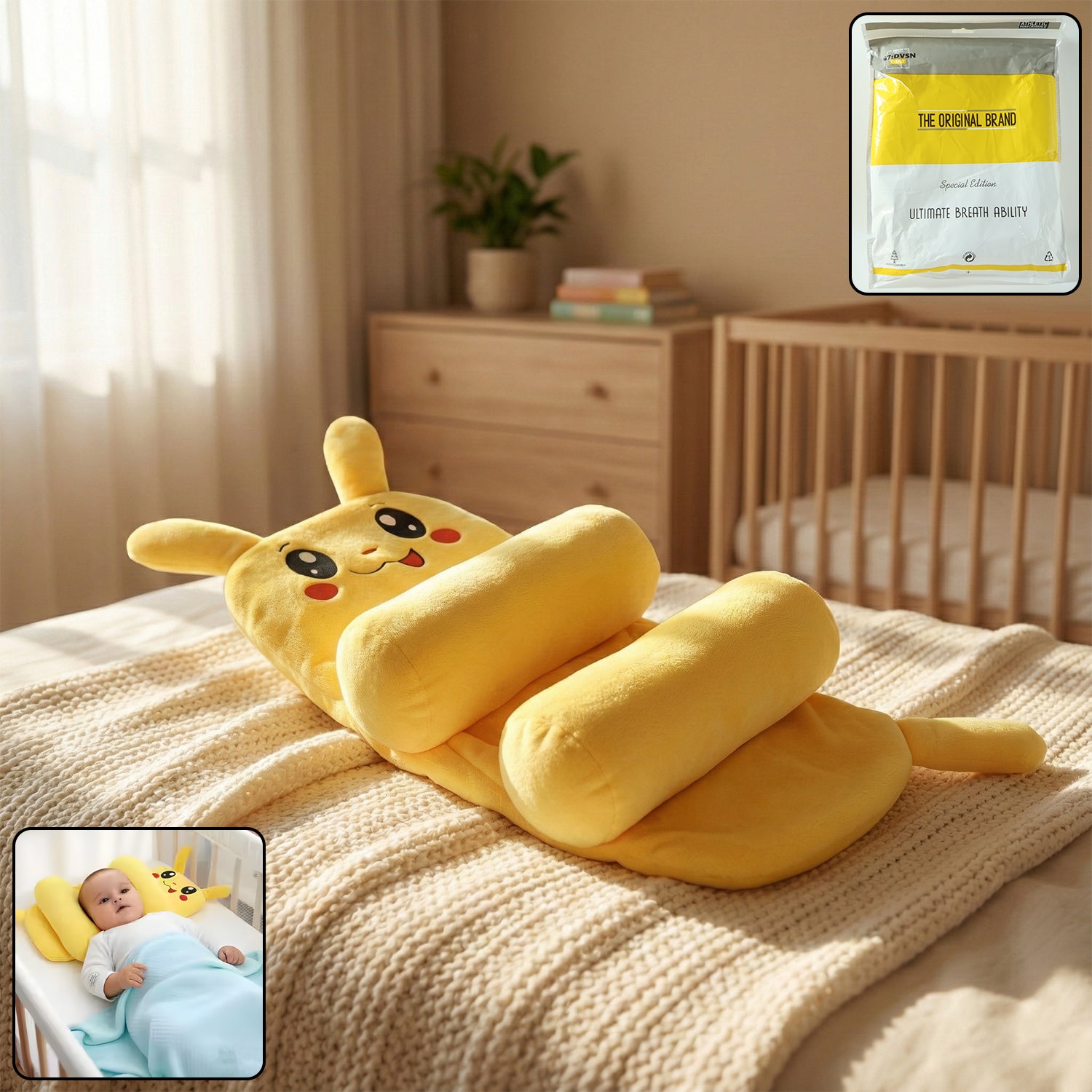 baby sliding pillow with soft support design (1 pc / mix color)