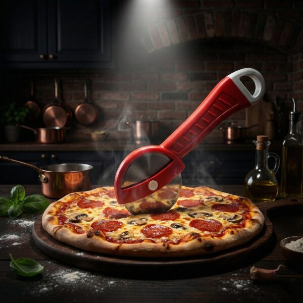 multipurpose pizza cutter with ergonomic handle (1 pc)
