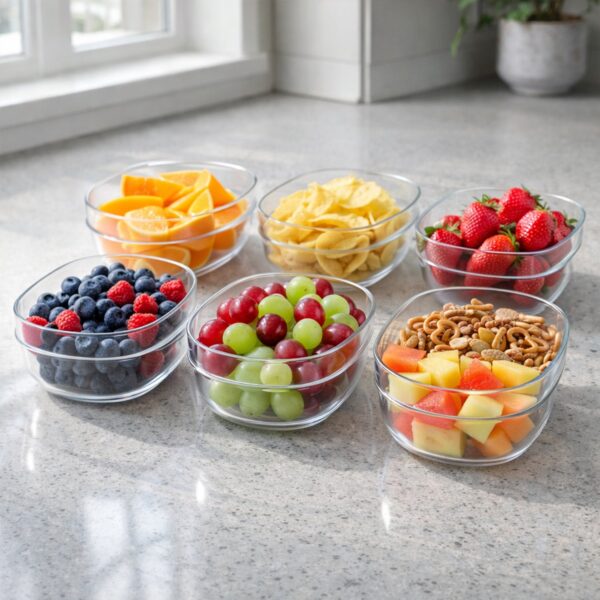 multipurpose transparent serving & storage bowls set (6 pc set)