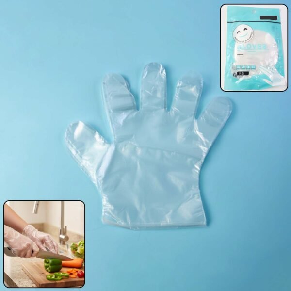 disposable clear gloves, 50 pc pack