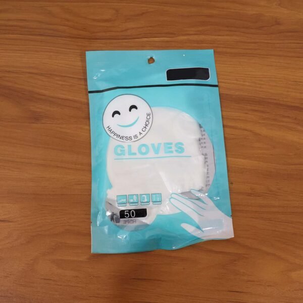 disposable clear gloves, 50 pc pack