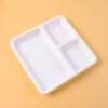 plastic 3 compartment plate for meal serving