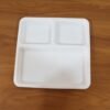 plastic 3 compartment plate for meal serving