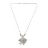 antique silver tone square floral motif oxidized pendant necklace (1 pc) antique silver tone square floral motif oxidized pendant necklace (1 pc)