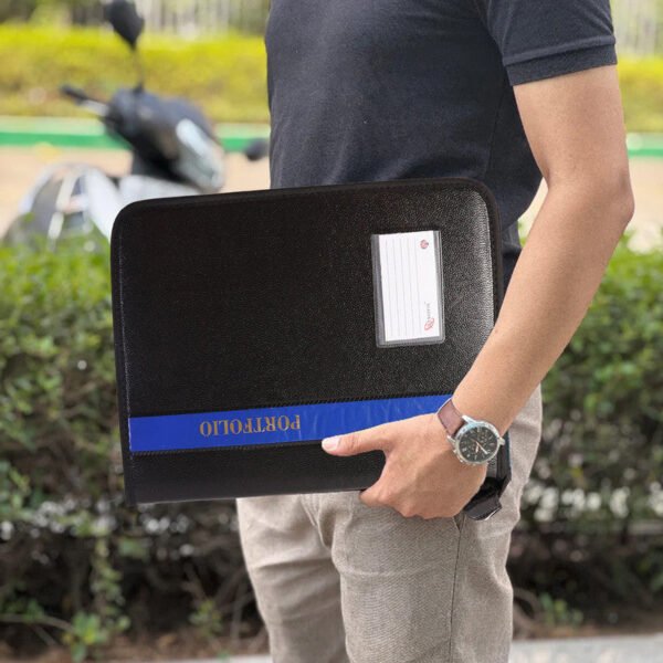 aerotix a4 portfolio file zipper â€“ 20 leaf professional document organizer folder