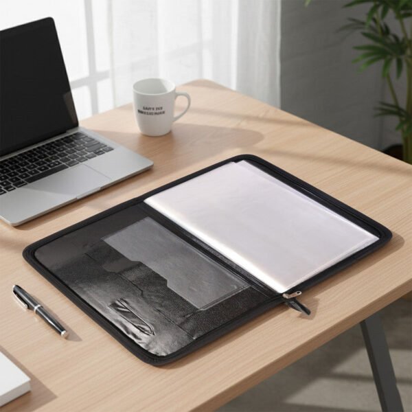 aerotix a4 portfolio file zipper â€“ 20 leaf professional document organizer folder