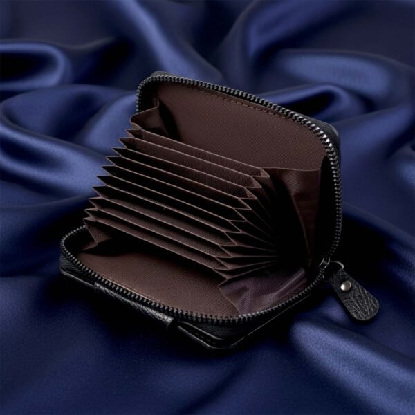 premium black zip around card holder wallet (1 pc)