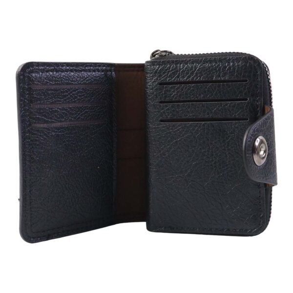 premium black zip around card holder wallet (1 pc)
