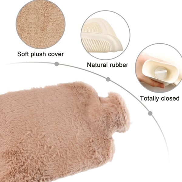 pvc hot water bag with soft fur cover (1 pc)