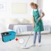 quick spin mop â€“ plastic floor cleaner with big bucket & easy wheels