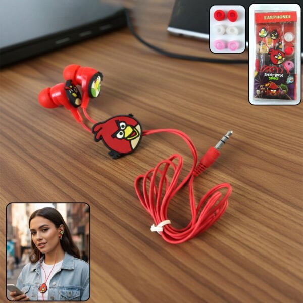 cartoon character wired in ear earphones (1 set)