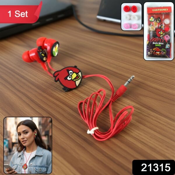 cartoon character wired in ear earphones (1 set)