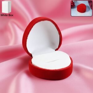 premium heart shaped velvet jewellery ring box (1 pc)