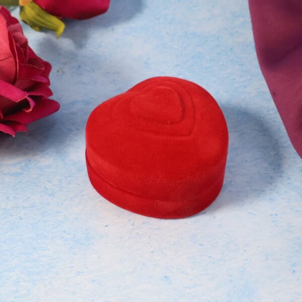 premium heart shaped velvet jewellery ring box (1 pc)