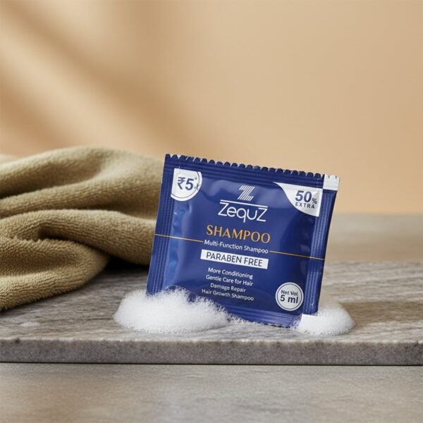 zequz paraben free multi function conditioning shampoo sachet (5 ml / 1 pc)