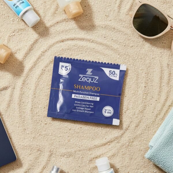 zequz paraben free multi function conditioning shampoo sachet (5 ml / 1 pc)