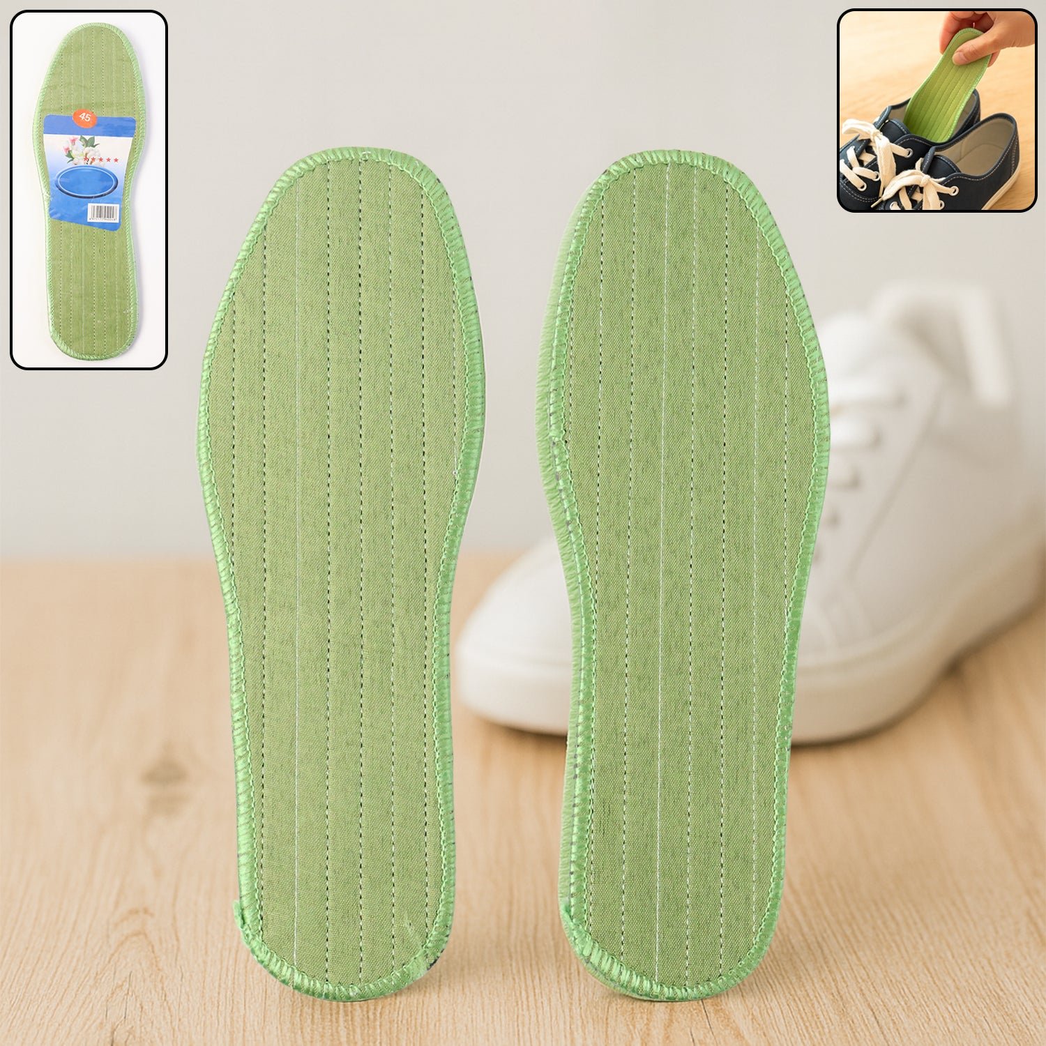 premium comfort shoe insoles for daily foot support size 45 (1 pair / mix design)