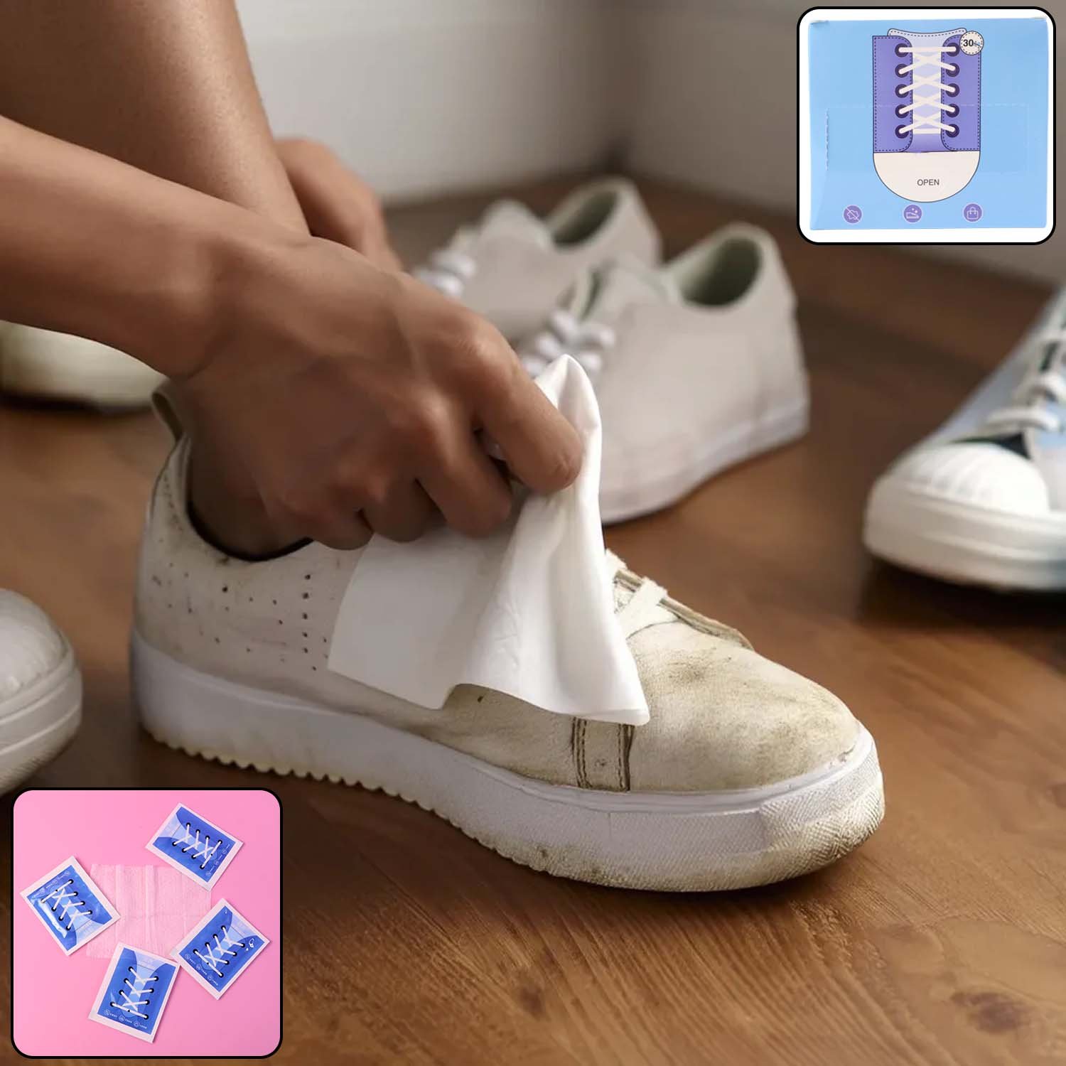 premium shoe cleaning wipes (30 pc)