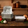 disposable aluminium food containers with lids â€“ 250 ml capacity (pack of 25)