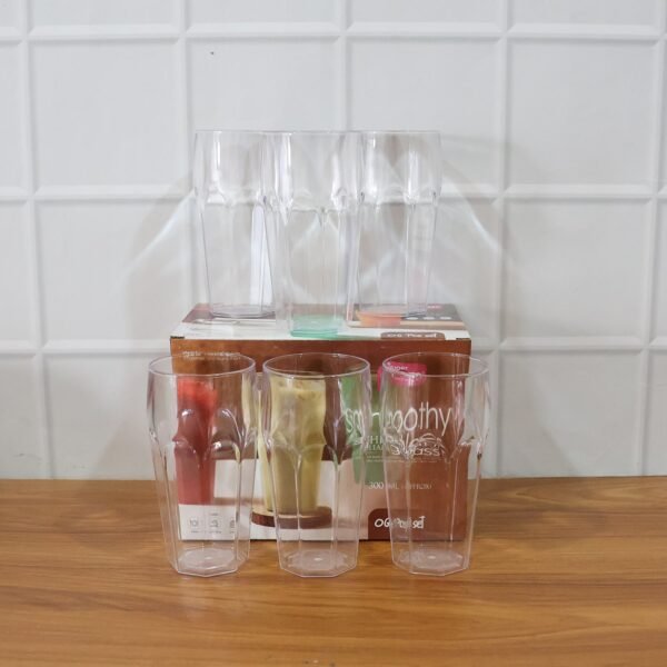 supermom transparent smoothy glass set (approx 300ml / 6 pc)