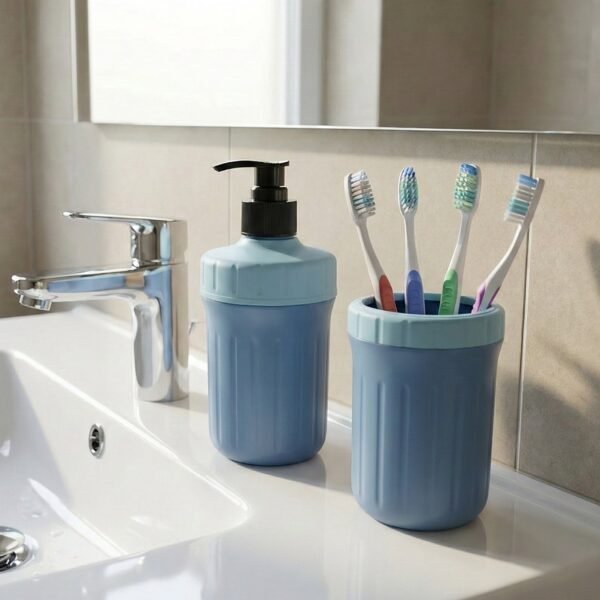 multipurpose soap dispenser with utility holder (1 set) multipurpose soap dispenser with utility holder (1 set)