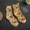 beige paisley printed fashion socks (1 pair)