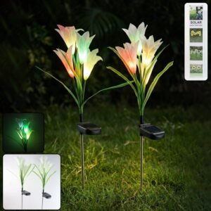 solar garden flower lights (2pc set)