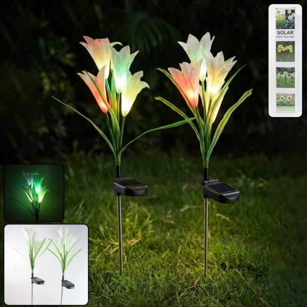 solar garden flower lights (2pc set)