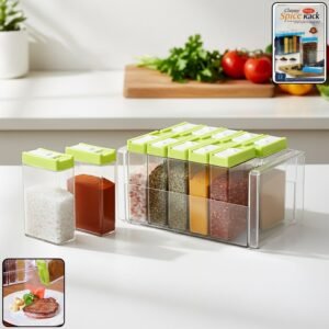 classic transparent spice rack with stand – 12 piece classic transparent spice rack with stand – 12 piece