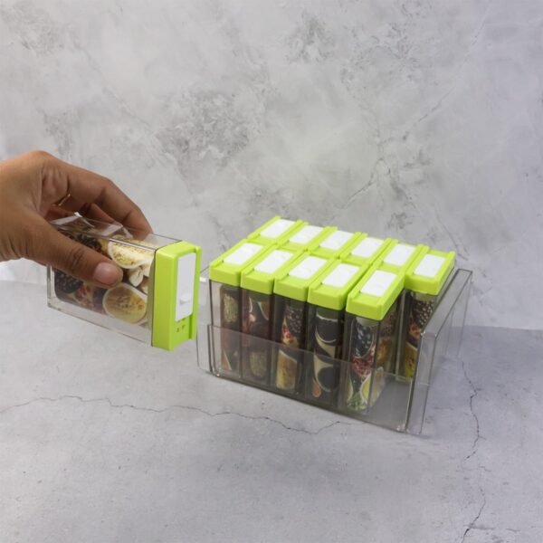 classic transparent spice rack with stand – 12 piece classic transparent spice rack with stand – 12 piece