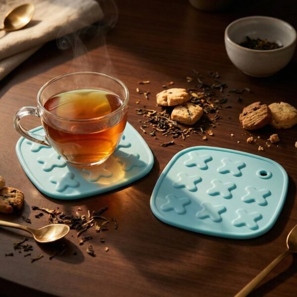 heat resistant multipurpose cup coaster & hot pot pad set (2 pc)