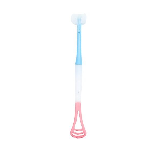 2 in 1 baby tongue cleaner and oral massager stick with soft silicone brush head
