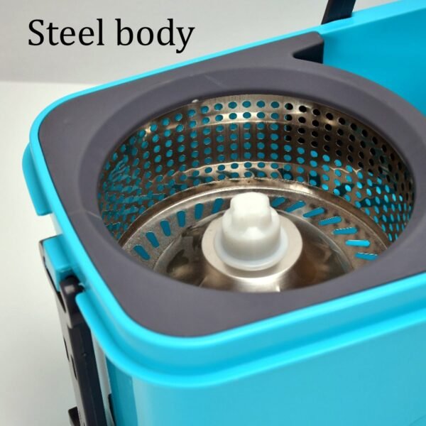 quick spin mop â€“ plastic floor cleaner with big bucket & easy wheels