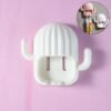 wall mounted cactus shape toothbrush holder (1 pc)