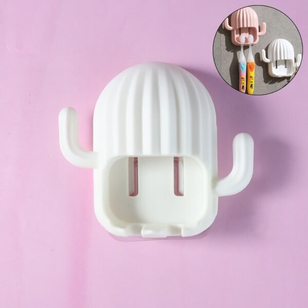 wall mounted cactus shape toothbrush holder (1 pc)