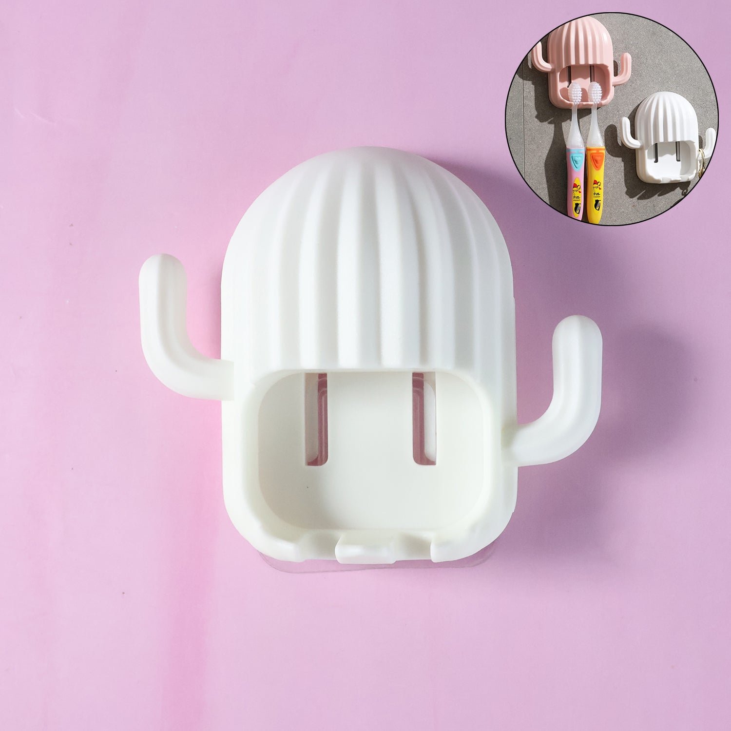 wall mounted cactus shape toothbrush holder (1 pc)