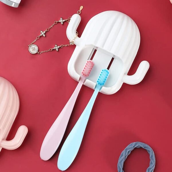 wall mounted cactus shape toothbrush holder (1 pc)