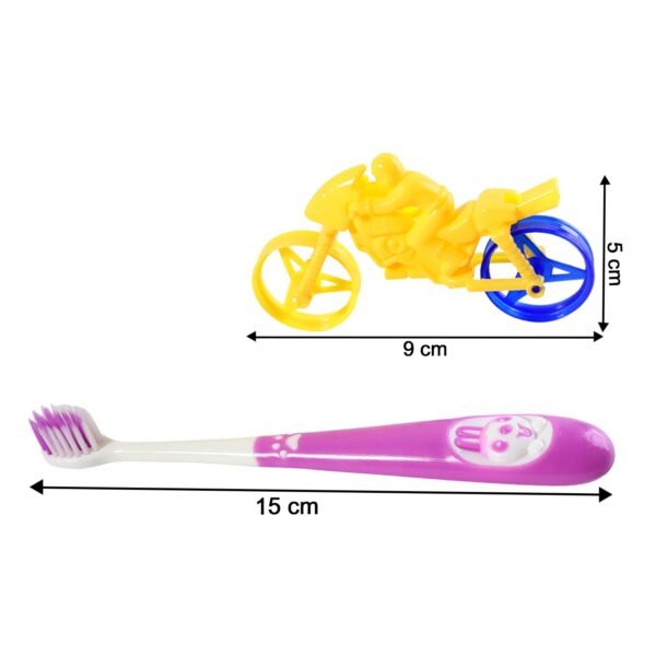 kids toothbrush and bike toy set