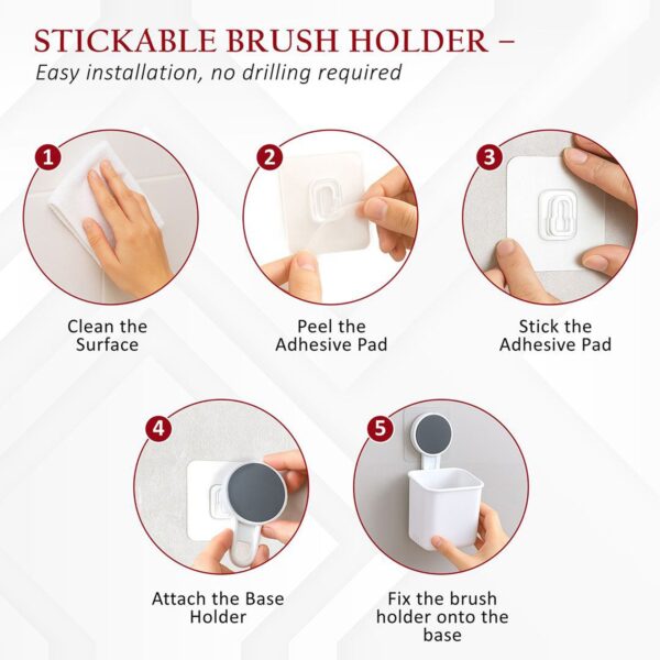 wall mounted toothbrush & bathroom storage organizer (1 pc)