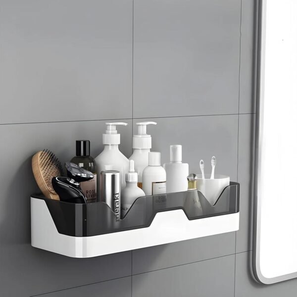wall mounted self adhesive plastic storage shelf (1 pc)
